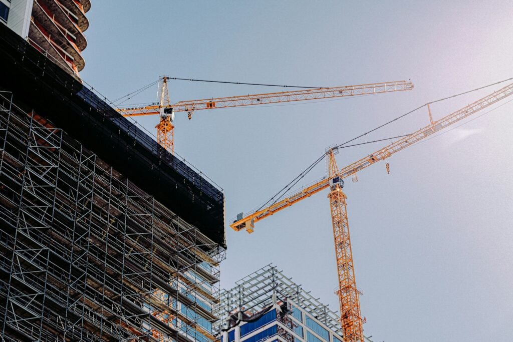 Construction site with crane